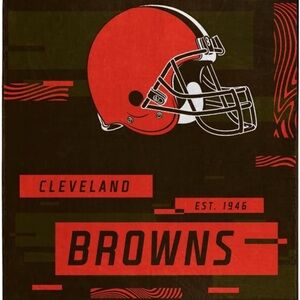 Cleveland Browns Northwest Royal Plush Raschel Size 60 X 80 Blanket Brown Orange